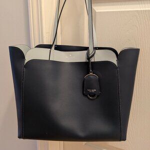 Kate Spade Two-Toned Leather Shoulder Tote, Blue